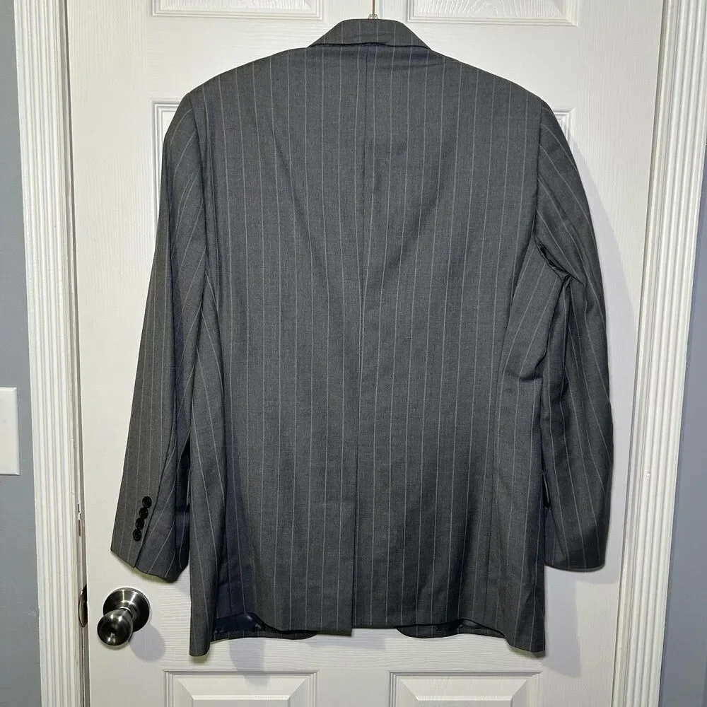 Brooks Brothers Blazer Men's 39R Gray Pinstripe 1818 Fitzgerald Slim Fit Italy